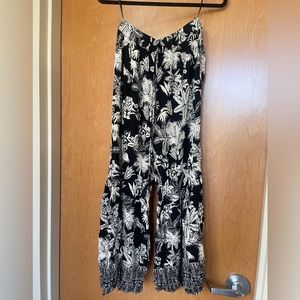 Wide leg linen pant